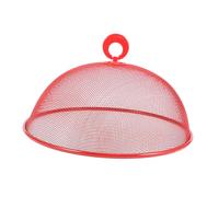 PRETYZOOM Cloche Alimentaire Ronde en Fer Rouge Bords Lisses, Couverture de Protection Pratique Cuisine et Fête, Préserve Fraîcheur des Aliments Efficacement
