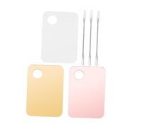 PRETYZOOM Coffret 3 Palettes de Maquillage à Mélanger avec Spatules en Acier Inoxydable Plateau de Mélange Transparent pour Fond de Teint Outil Cosmétique Professionnel pour Usage