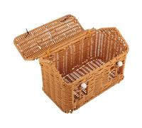 PRETYZOOM Coffret De Mariage Décoration Intérieure Rangement En Osier Avec Couvercle Drôle De à Bandoulière à Bandoulière En Rotin Armature De Fer Brun