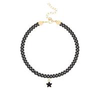 PRETYZOOM Collier Bijou de Cou Élégant et Simple Pendentif Étoile Ras du Cou Noir en Alliage pour Femme, pour Mariage ou Cérémonie