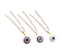 PRETYZOOM Collier Œil Bleu Turc en Alliage Or Chaîne Extensible 3pcs pour Chance et Décoration Intérieure ou Voiture Unisexe Couleur Aléatoire