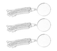 PRETYZOOM Collier Loupe 3 Pièces en Alliage de Zinc Argenté Monocle de Lecture X5 avec Lentille en Verre Ø56 CM Pendentif Portable pour Lecture Élève Voyage et Cosplay