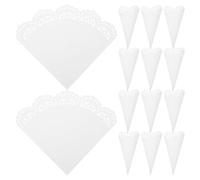 PRETYZOOM Cônes en Papier Blanc Porte-Cornets avec Motif Floral Ajouré Élégant et 50 pour Jeter des Pétales, Utilisation Polyvalente pour Confettis Mariage pour Fêtes Baby Showers