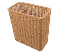 PRETYZOOM Corbeille à déchets rectangulaire tissée pour cuisine, salle de bain, chambre à coucher, bureau, style rustique, 27,51 x 26,49 x 14,50 cm