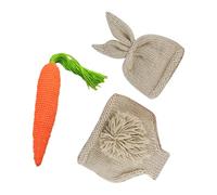 PRETYZOOM Costume Photo pour Bébé Ensemble Lapin Laine 3 Pièces Confortable pour Séance Photo -né Tenue Créative pour Fête Bébé