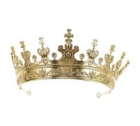 PRETYZOOM Couronne Homme Vintage Dorée Élégante pour Roi et Prince Accessoire Costume Théâtral et Soirées Spéciales Coiffe Durable et Classique pour Déguisement Halloween