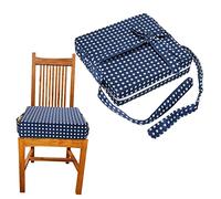 PRETYZOOM Coussin De Rehausse Pour Chaise Garçon Fille Coussin Amovible Pour Chaise Haute Avec Sangles Ajustables Design Étoile Bleu Confort Et Sécurité Pour Repas
