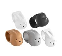 PRETYZOOM Coussinets en Silicone pour Protection Murale Anti-collision de Lapin Lot de 5 Installation Facile, Accessoire Décoratif pour Butée de Porte Intérieure