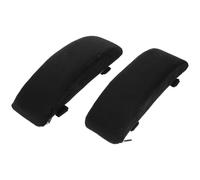 PRETYZOOM Coussins D’Accoudoirs pour Chaise de Camping et Bureau Mousse Haute Densité Tissu Pelucheux Noir 1 Paire Rembourrage Ergonomique Compatibles Chaises de Terrasse Plage et