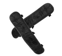 PRETYZOOM Coussins D'accoudoirs pour Chaise de Bureau en Velours Cristal Noir, Coussins Confortables et Amovibles pour Accoudoirs de Fauteuils de Loisirs