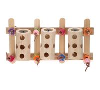PRETYZOOM Créatif Recherche de Nourriture des Oiseaux en Bois Respirant Activité Physique pour Perroquets et Petits Animaux en Cage pour Repos et Jeu