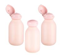 PRETYZOOM Crème Mains Rechargeables 100ml Flacons de Shampoing et Lotion Vides Lot de 3 Tubes en Pe Anti-fuite Rose et Accessoires de Toilette pour Voyage