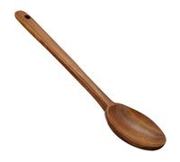 PRETYZOOM Cuillère en Bois de Teck Cuisine sans Vernis, Ustensile Professionnel Résistant Manche Long, pour Supermarché et Usage Quotidien