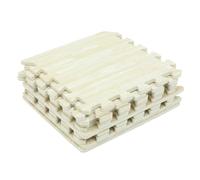 PRETYZOOM Dalles De Sol En Mousse Emboîtables Pour Garçon Et Filles 30x30x1 Cm Eva Motif Bois Blanc Tapis De Jeu Épais Pour Chambre Et Salon Lot De 10 Pièces Barreaux De Finition