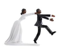 PRETYZOOM Décoration Gâteau Mariage Résine Marié et Mariée Noir Figurine Réutilisable pour Fête Anniversaire Communion