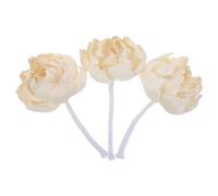 PRETYZOOM Diffuseur D’huiles Essentielles Décoratif 3 Pcs Pivoines Artificielles en Papier Sola 8 Cm avec Corde en Coton, Fleurs de Remplacement pour Aromathérapie, Décoration Maison, Salle