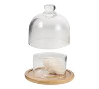 PRETYZOOM Dôme Olfactif en Verre avec Base Bambou pour Arômes Essentiels | Haute Transparence, Réutilisable et Facile à Nettoyer, Préserve L’arôme, Évite Toute