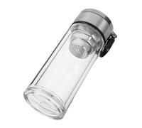 PRETYZOOM Double-layer Insulated Glass Tea Tumbler With Handle Portable Tea Cup With Infuser For Outdoor Hot Drinks And Office Use Easy To Clean And Carry