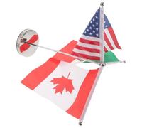 PRETYZOOM Drapeau de Table International 3 Pièces avec Socle en Métal Inoxydable Mini Drapeau de Bureau États- Canada Mexique Support Compact pour Décoration de Bureau et Événements