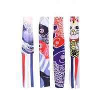 PRETYZOOM Drapeaux Suspendus Japonais Et Coréens 4 Pièces Manche À Air Décoration Extérieure Jardin Restaurant Léger Résistant Aux Intempéries 27.5X3.1 Pouces