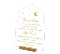 PRETYZOOM Élégant Panneau Acrylique Décoratif pour Le Ramadan Décoration Dintérieur Islamique Eid Mubarak Ornement De Table Léger Et Lisse