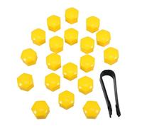 PRETYZOOM Enjoliveurs De Roue Automobile 20 Pièces Jaunes 17 Mm Clip Noir, Cache-moyeu pour Jantes, Accessoires Voiture Modèles Variés, Usage Extérieur Polyvalent