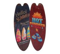 PRETYZOOM Ensemble 2pcs Décoration Murale Bois Planche de Surf Décor Plage Été Style Artistique pour Espace Thème Tropical Suspendre Murale Créative