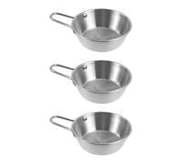 PRETYZOOM Ensemble 3 Bols Inox à Vin de Riz Coréen 12 CM Anse Vaisselle Coréenne Traditionnelle Bol à Soupe et Nouilles Ustensiles la Cuisine Résistants et Légers Usage Maison et