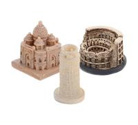 PRETYZOOM Ensemble 3 Pièces de Maquettes Miniatures Monuments Célèbres Décor Architectural Détaillé en Plastique pour Décoration Micro-scène Maison Bureau