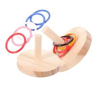 PRETYZOOM Ensemble de 2 Jouets pour Perroquets en Bois et Plastique Anneaux Ronds et Hexagonaux, Surface Lisse pour Développer la Coordination en Cage Couleur Aléatoire