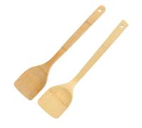 PRETYZOOM Ensemble de 2 Ustensiles Cuisine en Bois Spatule Longue Ergonomique et Manche Facile à Utiliser pour Cuisson à Domicile