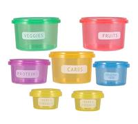 PRETYZOOM Ensemble De 7 Récipients De Conservation Des Aliments Frais Boîte De Contrôle De Régime En Plastique Compact Portable Couleur