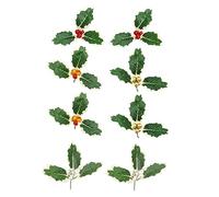 PRETYZOOM Ensemble De 8 Décorations pour Sapin De Noël avec Feuilles De Houx Et Baies