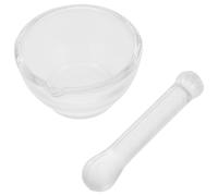 PRETYZOOM Ensemble Mortier et Pilon en Verre Base Renforcée 60 Ml, Bol Mélangeur de Laboratoire, Pilon de Broyage pour Applications Scientifiques et Chimiques Réutilisable