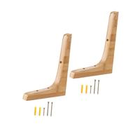 PRETYZOOM Équerre Étagère Murale Bois Triangulaire Robuste en Lot de 2, Support Mural Solide pour Étagères Flottantes Salon et Bureau