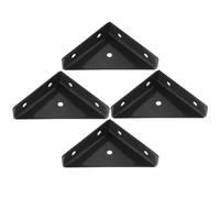 PRETYZOOM Équerres d'angle Triangulaires pour Renfort de Lit 4pcs Noir et Fixation de Meuble, Design Élégant Portable, pour Usage Intérieur et Salle de Bain
