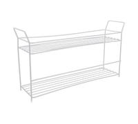 PRETYZOOM Étagère de Rangement Multi-Niveaux Surface Facile à Nettoyer en Métal Blanc et Hauteur Réglable, Organise Le Comptoir Style Moderne Fonctionnel pour Salle de Bain