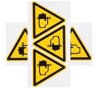 PRETYZOOM Étiquettes d'Avertissement Adhésives 6 Pièces 100Mm pour Équipement Industriel Signalisation de Sécurité le Risque d'Écrasement des Mains en Entreprise
