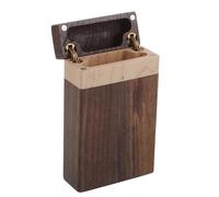 PRETYZOOM Étui à Cigarettes à Charnière Portable en Noyer Noir Vintage | Bois Massif, Format Poche pour Réunions D'affaires, Accueille Dix Cigarettes Épaisses, Finition Cirée