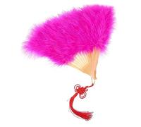 PRETYZOOM Éventail de Plumes Élégant pour Spectacles Décorations Accessoire de Danse Vintage Portable Profond