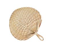 PRETYZOOM Éventail en Paille Fait Main 33-38 Cm Léger Naturel Ventilateur D’été pour Garçon et Filles Maison et Promenade Artisanat Traditionnel