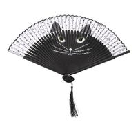 PRETYZOOM Éventail japonais vintage pour décoration d'intérieur - Sacs de rangement bleus - Films tamouls 2022 - Éventail en bambou de dessin animé - Éventail de nouveaux films à suspendre au mur -