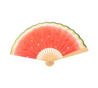 PRETYZOOM Éventail Pliant Décoratif Pliage Lisse et Robuste Motif Pastèque Peint Main en Bambou et Papier Style Illustration Moderne, pour Carnaval ou Déplacements