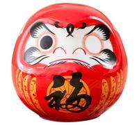 PRETYZOOM Figurine Darumma Japonaise en CéRamique 2.36In DéCoration De Table Japonaise Ornement Chance pour Bureau Voiture avec Tapis