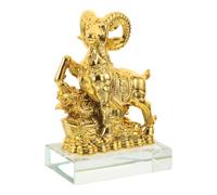 PRETYZOOM Figurine de Chèvre du Zodiaque en Résine, Finition Or, 2027 | Décor Moderne avec Lingots, Pièce de Collection pour Bureau, Salon et Étagère, Thème Nouvel An