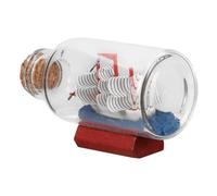 PRETYZOOM Figurine de Navire en Bouteille à Dérive de Fluide en Verre Design Océanique Élégant, Décoration Artistique pour Anniversaire Pirate ou Intérieur Nautique