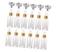 PRETYZOOM Flacons Compte-gouttes 30ml avec 6 Entonnoirs Lot de 24 en Verre en Acier Inoxydable, Pipettes Réutilisables pour Huiles Essentielles et Soins Quotidiens Corps