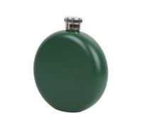 PRETYZOOM Flasque Portable Ronde Verte en Acier Inoxydable 180 Ml Couvercle Plat Étanche pour Randonnée Voyage Chasse Flasque de Poche Compacte