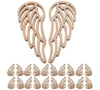 PRETYZOOM Formes Artisanales en Bois Formes D'ailes 50 Pièces Tranches Rustiques pour Projets Artisanat de Noël Multifonctionnels