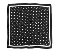 PRETYZOOM Foulard en Mousseline de Soie à Pois Foulard Carré de Soie de Plage Bandana de en Satin Noir